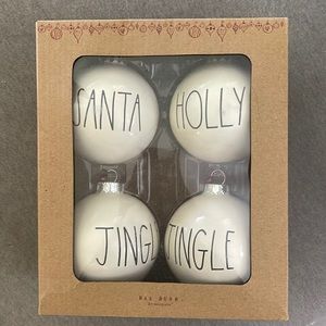 Set of 4 Rae Dunn Christmas Ornaments